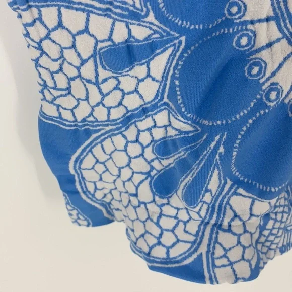 Athleta Women's Blue & White Print Seamless Long Sleeve Athletic Shirt Small - Picture 5 of 8